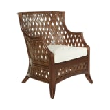 Kona Chair with Cream Cushion and Brown Washed Rattan Frame