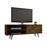 Liberty 62.99" Mid-Century Modern TV Stand in Rustic Brown