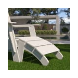 Sawyer Modern All Weather Poly Resin Wood Adirondack Ottoman Foot Rest in White
