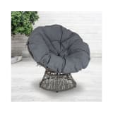 Bowie Comfort Series Swivel Patio Chair with Dark Gray Cushion