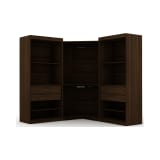 Mulberry Open 3 Sectional Corner Closet - Set of 3 in Brown
