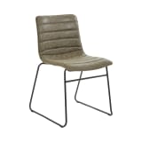 Halo Stacking Chair in Olive Faux Leather with Black Base 2/CTN