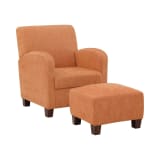 Aiden Chair & Ottoman Herringbone Orange with Medium Espresso Legs