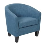 Ethan Fabric Tub Chair with Dark Espresso Wood Legs in Blue Denim