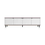 Mosholu 77.04" TV Stand in White and Nut Brown