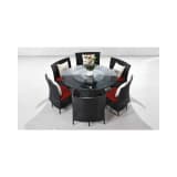 Nightingdale 7-Piece Outdoor Dining Set in Red, White and Black