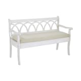 Coventry Storage Bench in Antique White Frame and Beige Seat Cushion K/D