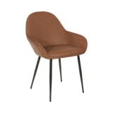 Piper Chair in Saddle Fabric with Black Frame