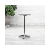 23.25" Round Aluminum Indoor Outdoor Bar Height Table with Flip Up Table