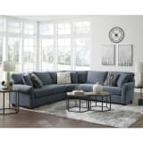Crestview Rolled Arm Blue3-pc Medium sectional