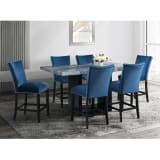 Milan Collection Blue Velvet 5pc Dining Collection