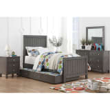 Quiz Grey Bedroom - Bed, Dresser & Mirror - Twin - 33574