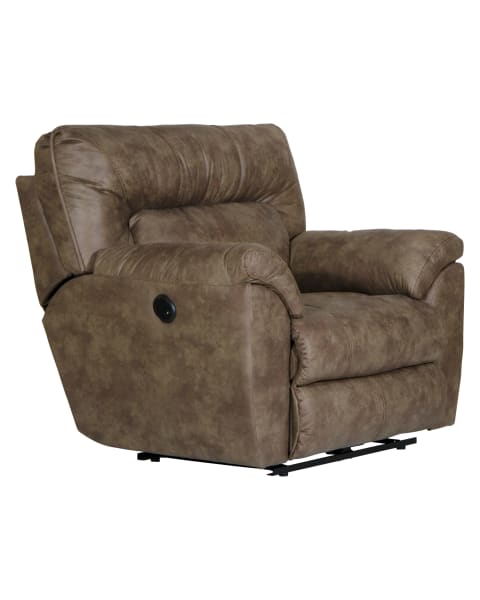 Harrison Collection Coffee Faux Leather Recliner