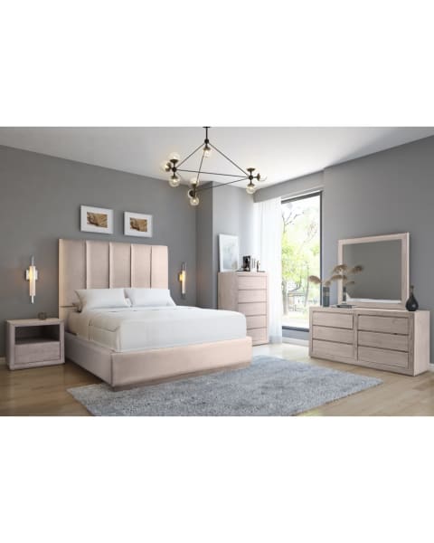 Adrian Collection Cream Solid Pine Queen Bed