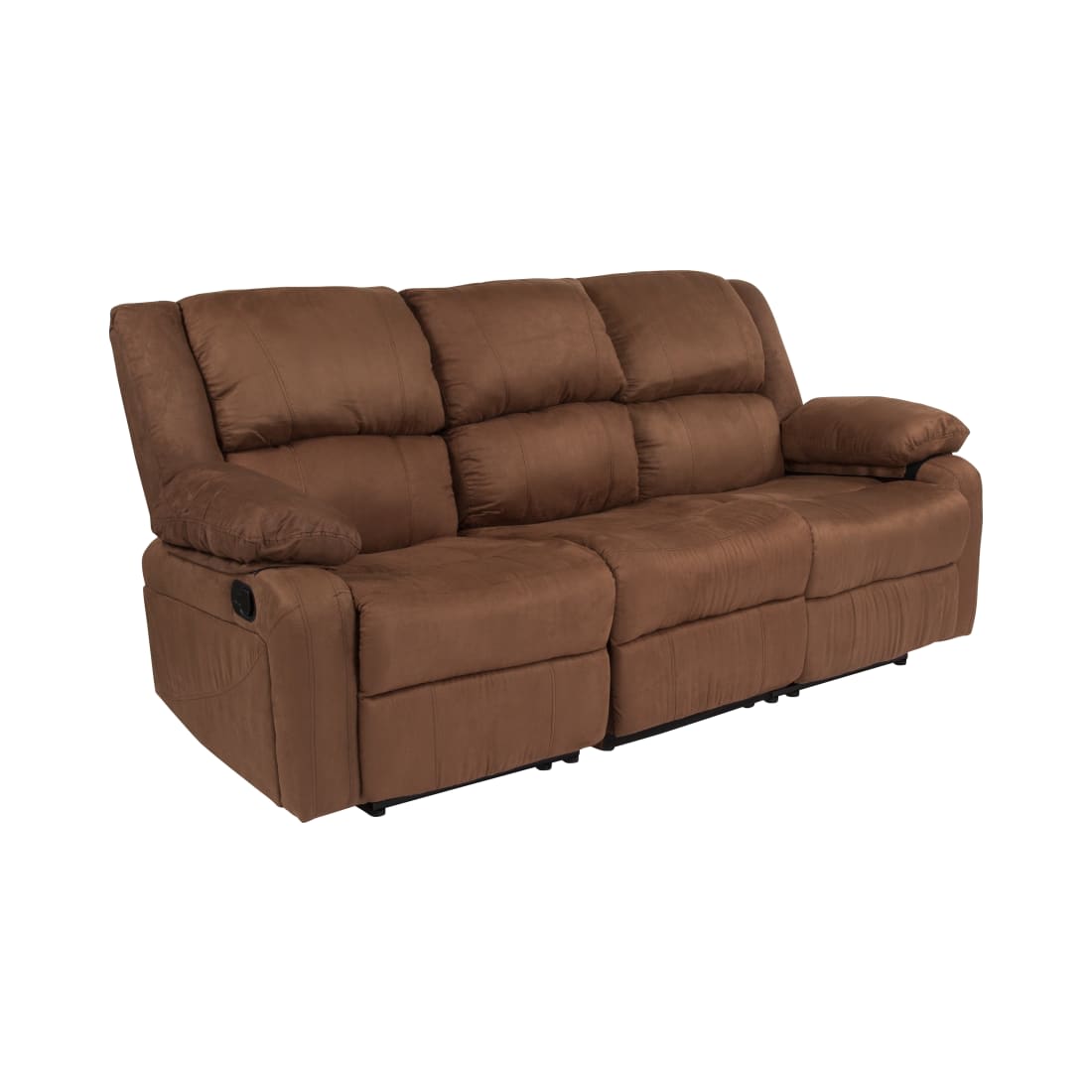 Harmony Series Chocolate Brown Microfiber Sofa with Two Built-In Recliners 