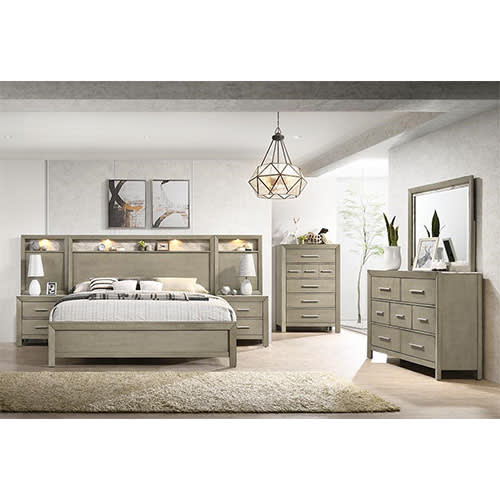 Sabrina Collection Wall Queen Bed, King Wall Bed With Piers