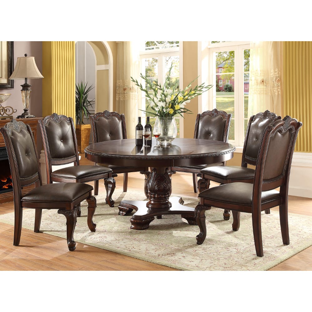 Alexandria Round Dining Set Crown Mark, Round Dining Table Four Chairs