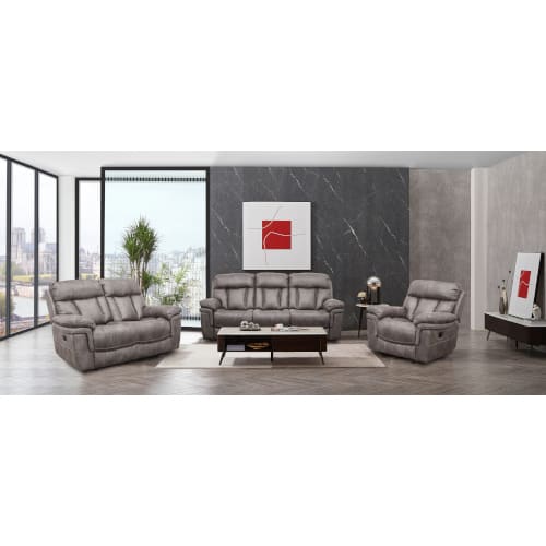 Grayson Collection Conn S Homeplus, Faux Leather Sofa Set Grey