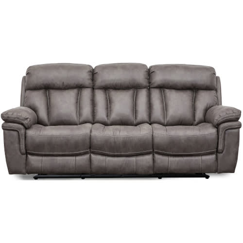 Grayson Collection Reclining Sofa, Grey Recliner Sofa Leather