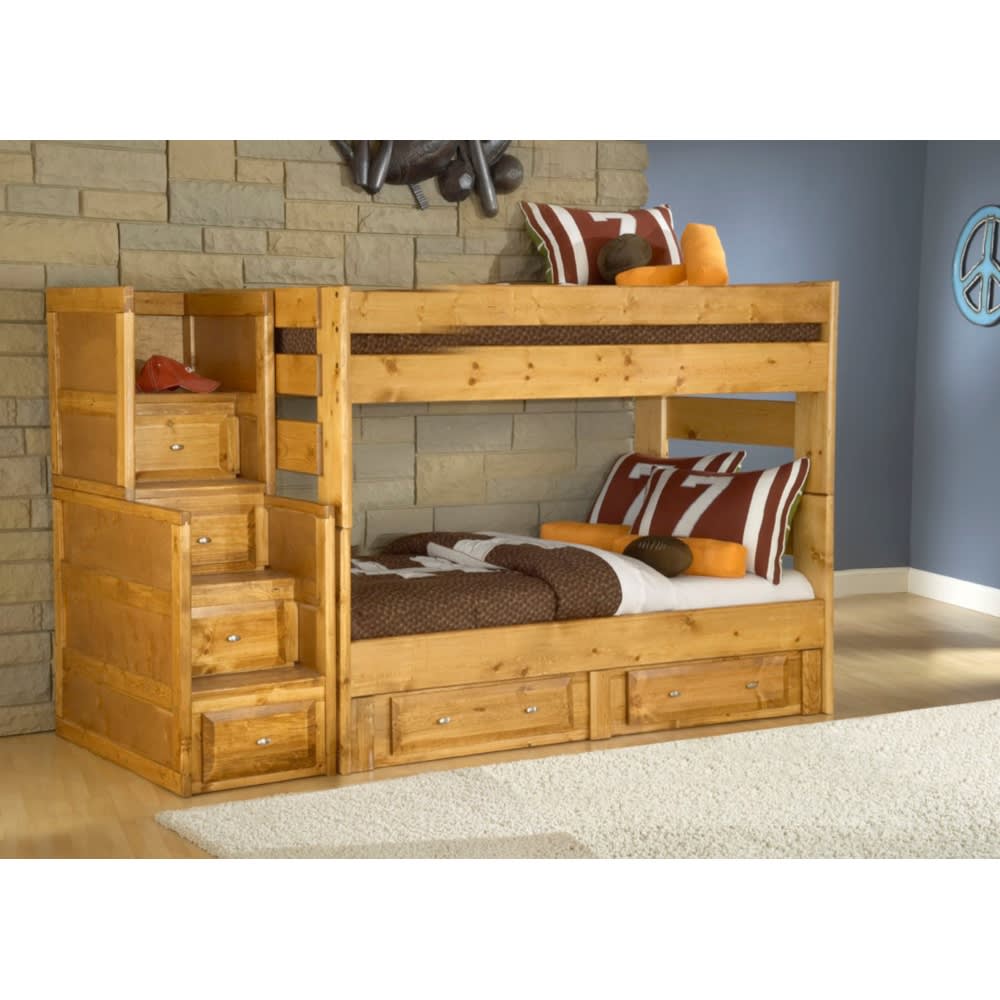 Twin Over Bunk Bed Visions 4710, We Furniture Twin Over Twin Solid Wood Bunk Bed Natural