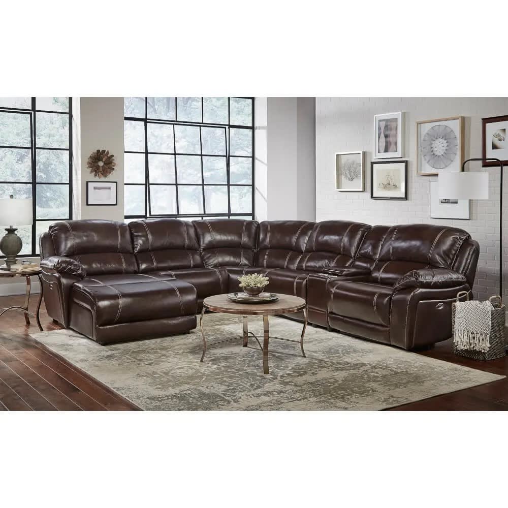 Sectional Laf Recliner Raf Chaise, Power Reclining Leather Sectional