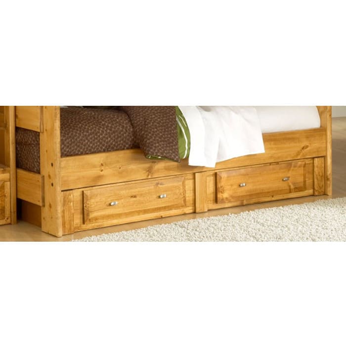 Visions Bunk Bed Under Storage, Solid Pine Twin Bed With Drawers