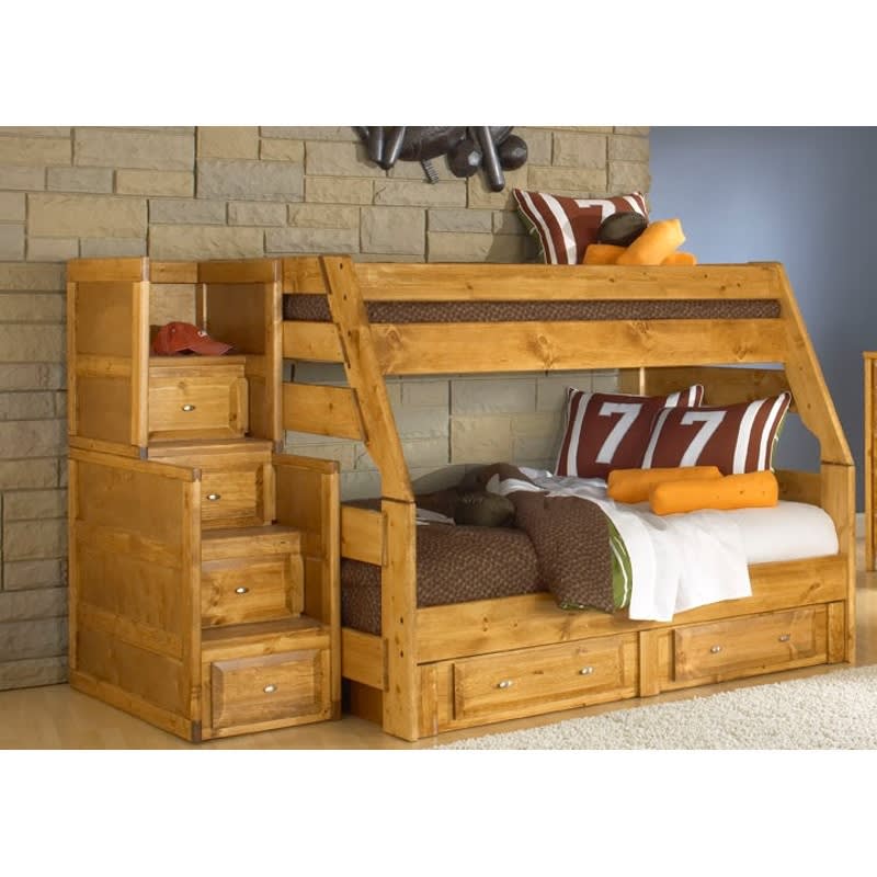 Visions Twin Over Full Bunk Bed, Stairway Twin Bunk Beds